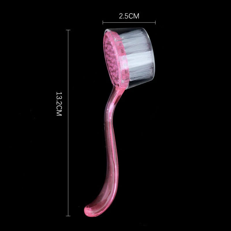 Nail Art Cleaning Brush with Cap Manicure Nails and Toes Scrubbing Cleaner Dust Brushes for Makeup Manicure