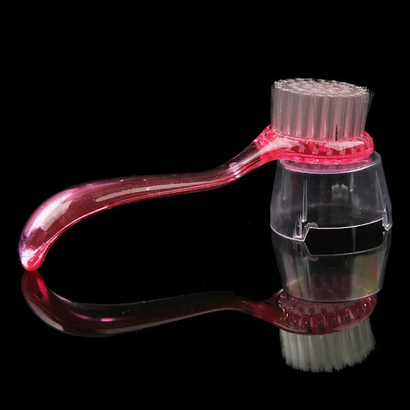 Nail Art Cleaning Brush with Cap Manicure Nails and Toes Scrubbing Cleaner Dust Brushes for Makeup Manicure