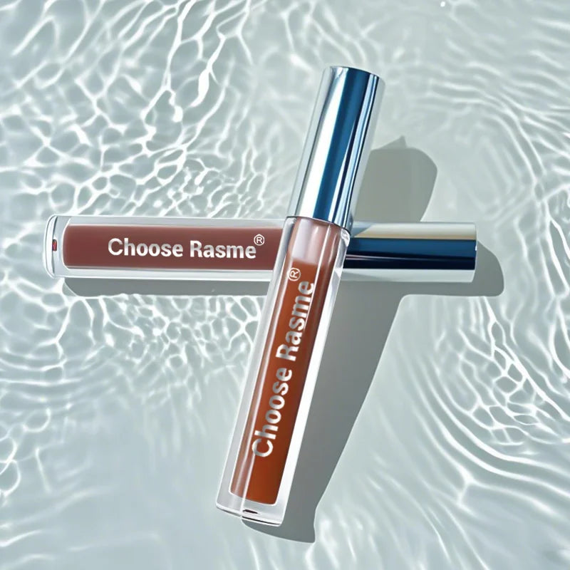 Two sets of lip gloss lipliner, moisturizing, bright, durable, portable, brown, outline the lip line