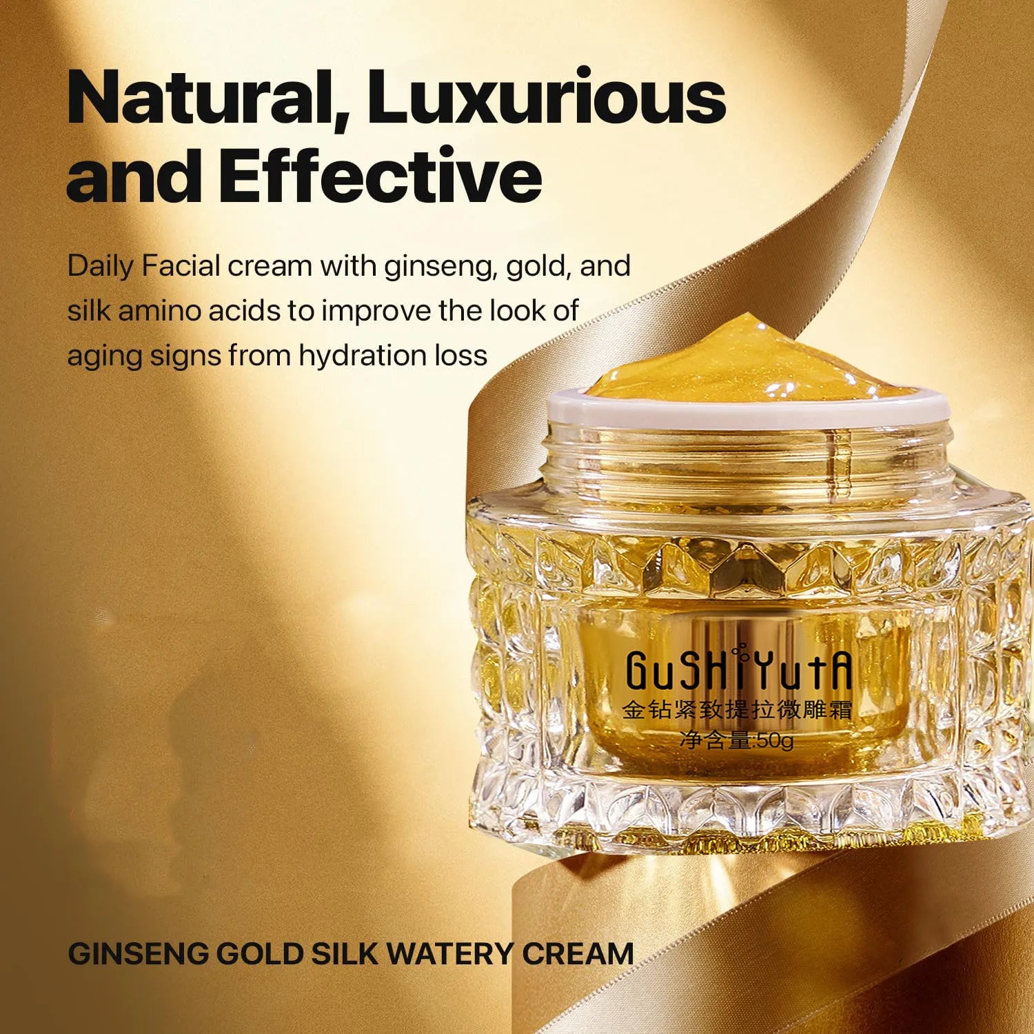 Nature Ginseng Gold Silk Watery Cream Gold Premium Skin Care, Anti-Aging Moisturizer for Skin,