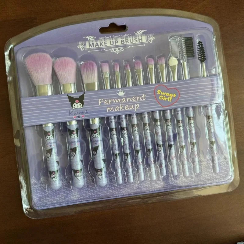 makeup brush set cute sanrio cartoon kuromi makeup brush set make up accessories facial kit for womens