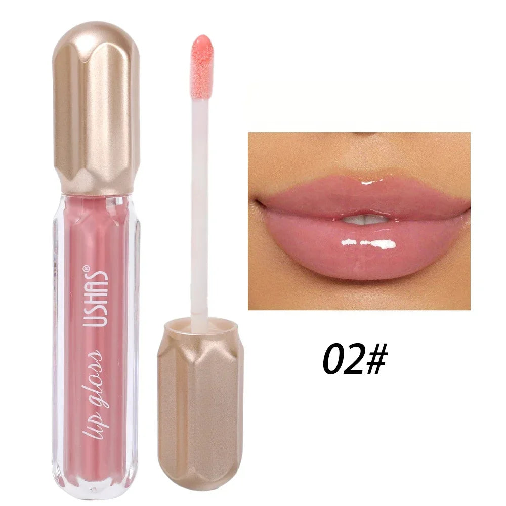 Glitter Pearlescent Lip Gloss Moisturizing Lasting Non-Stick Cup Sexy Shimmer Shine Red Liquid Lipsticks
