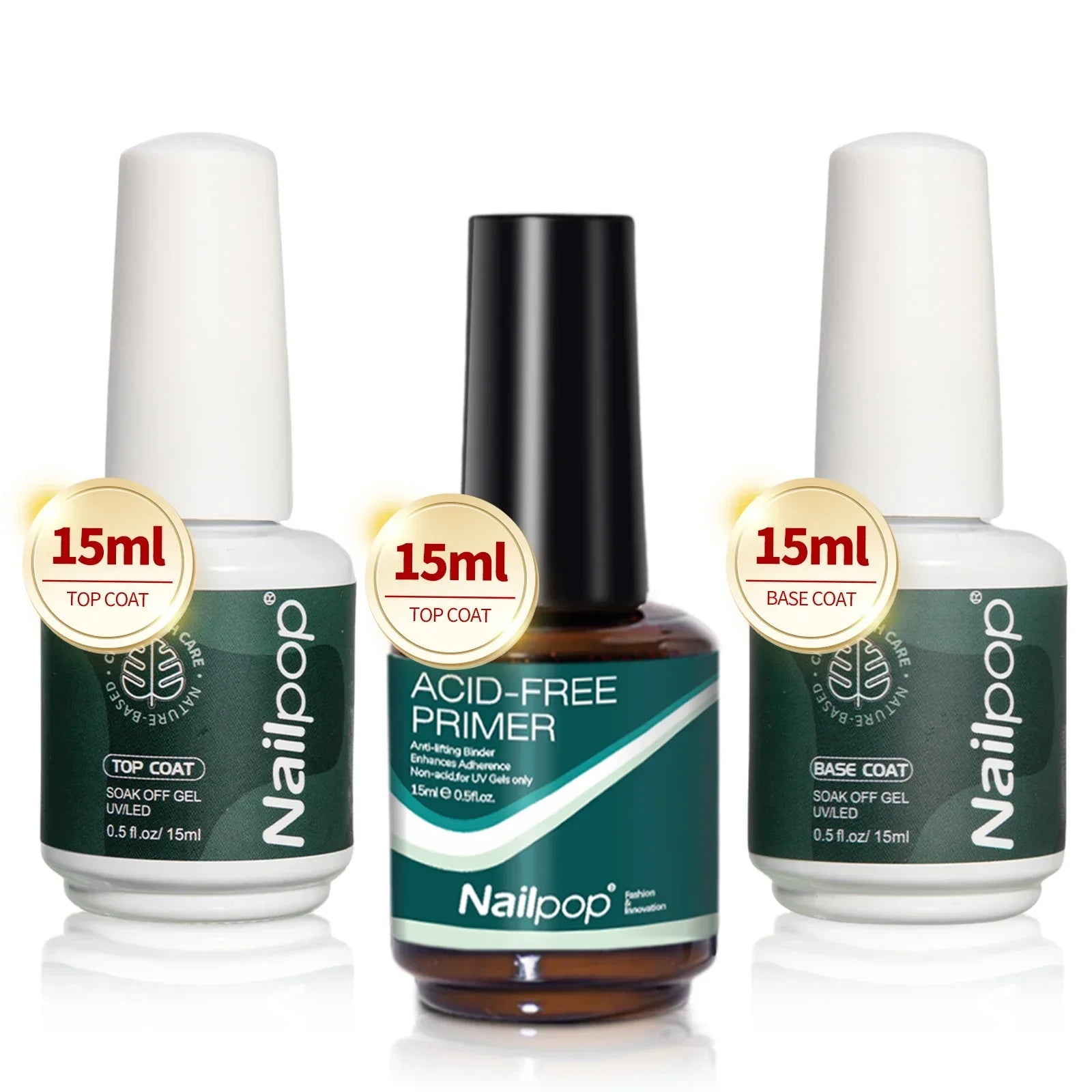 Nail Dehydrator and Primer Acid Free Natural Nail Prep for Acrylic and UV Gel Nail Polish Fast Dry Superior Bonding Set