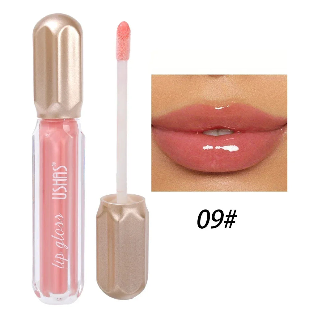 Glitter Pearlescent Lip Gloss Moisturizing Lasting Non-Stick Cup Sexy Shimmer Shine Red Liquid Lipsticks