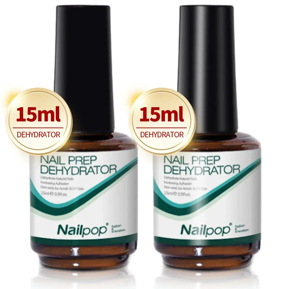 Nail Dehydrator and Primer Acid Free Natural Nail Prep for Acrylic and UV Gel Nail Polish Fast Dry Superior Bonding Set