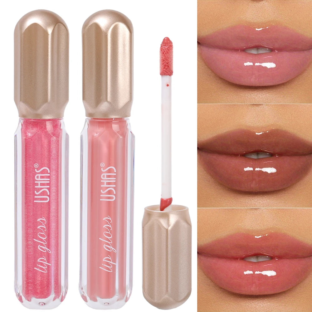Glitter Pearlescent Lip Gloss Moisturizing Lasting Non-Stick Cup Sexy Shimmer Shine Red Liquid Lipsticks