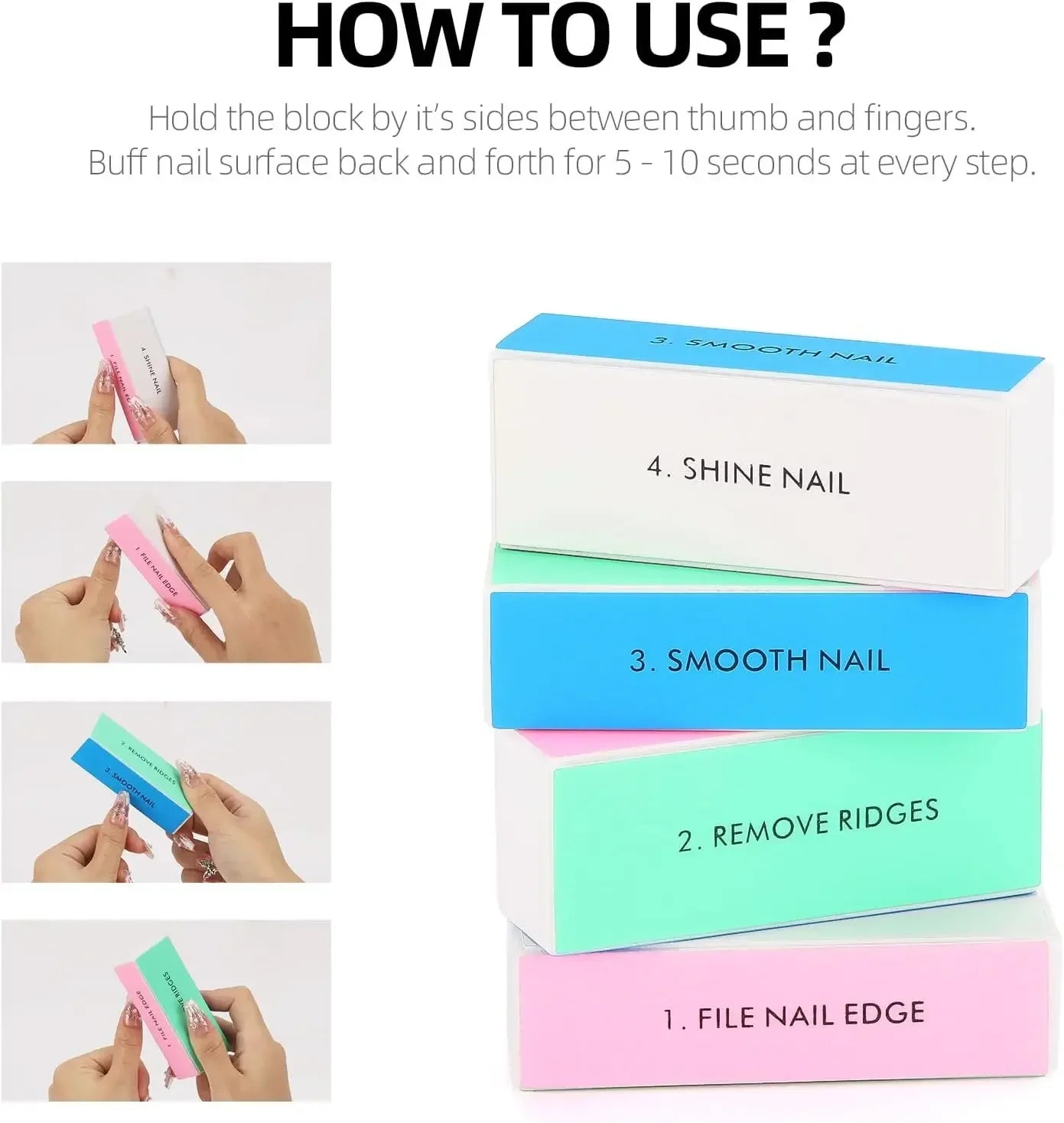 Nails Buffer Grind Buffing Block pink Nail File For Pedicure Manicure Care Nail Art Sponge Buffer Polish Nail accessories Tools