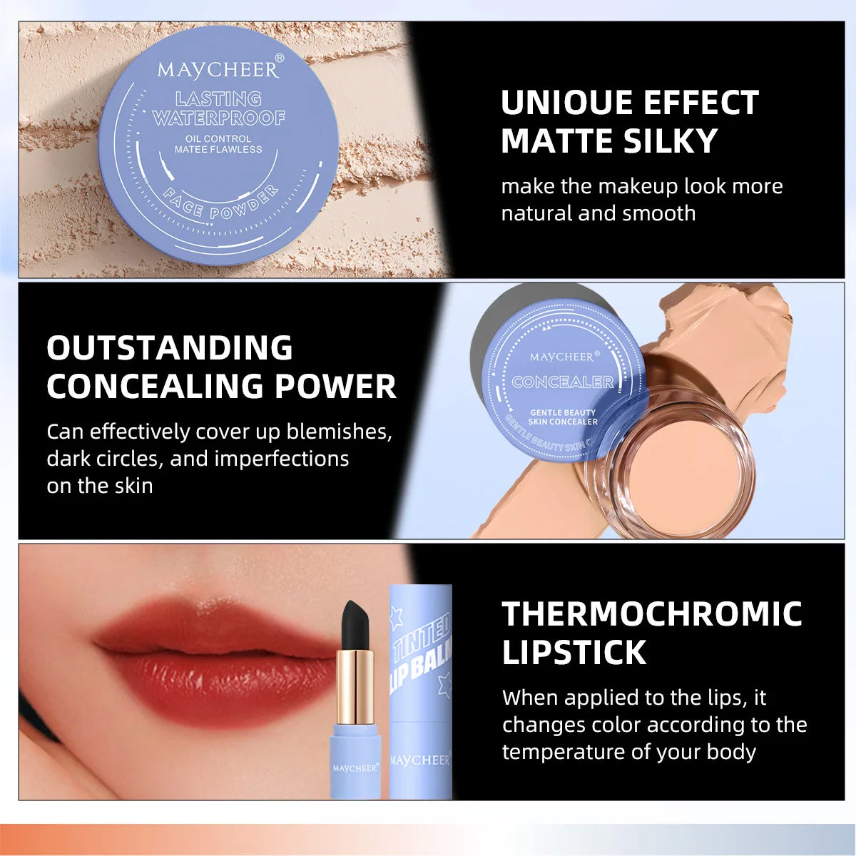 Full Makeup Kit Gift Include Concealer,Foundation,Eyeliner,Eyebrow Pen,Mascara,Lipstick Makeup for Women