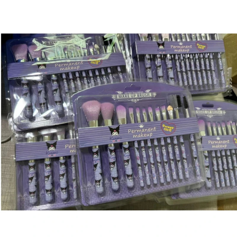 makeup brush set cute sanrio cartoon kuromi makeup brush set make up accessories facial kit for womens