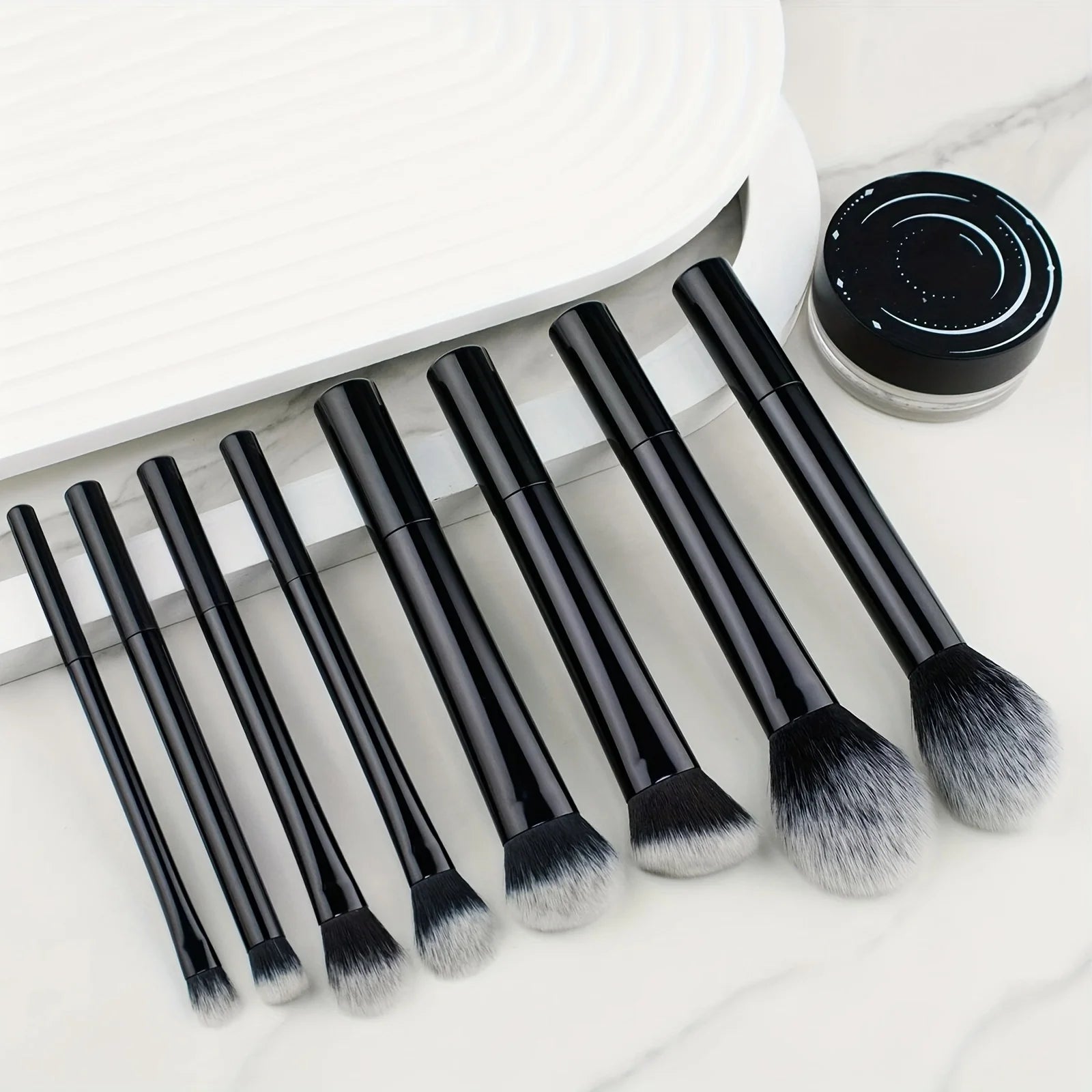 Glossy Professional Makeup Brush Tool Kit Including Powder, Blush, Contouring, Eyeshadow,