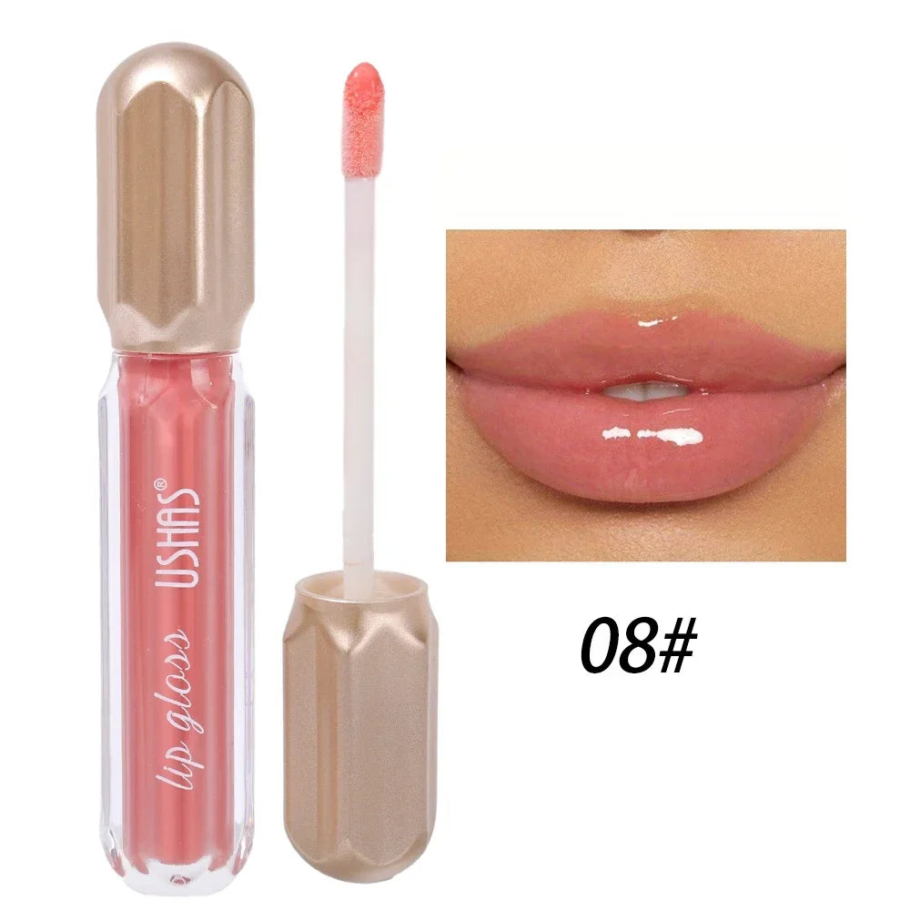 Glitter Pearlescent Lip Gloss Moisturizing Lasting Non-Stick Cup Sexy Shimmer Shine Red Liquid Lipsticks