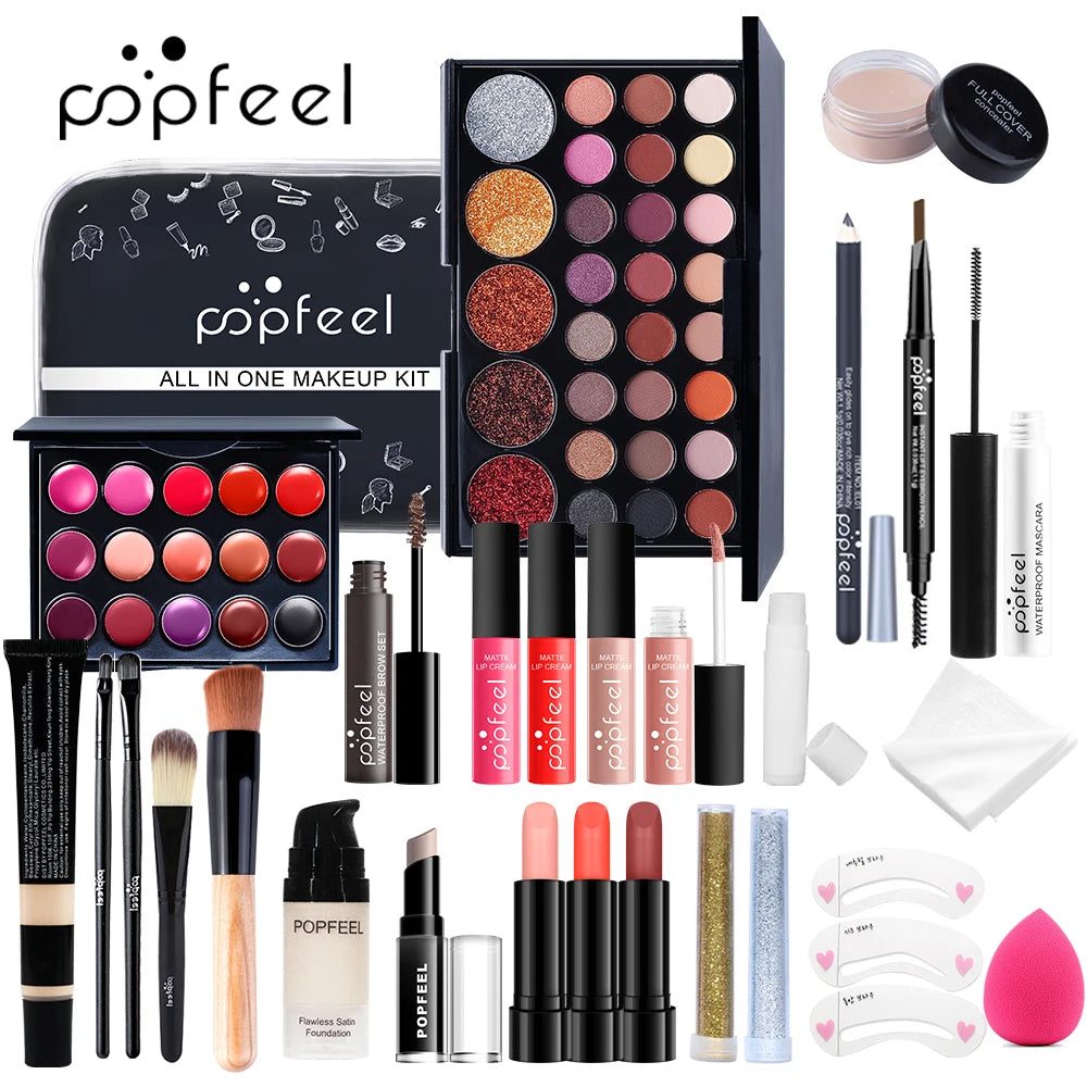 Makeup Kit Full Makeup Kit Gift for Women Teen Girl Nude Eyeshadow Foundation Primer Brush Nude