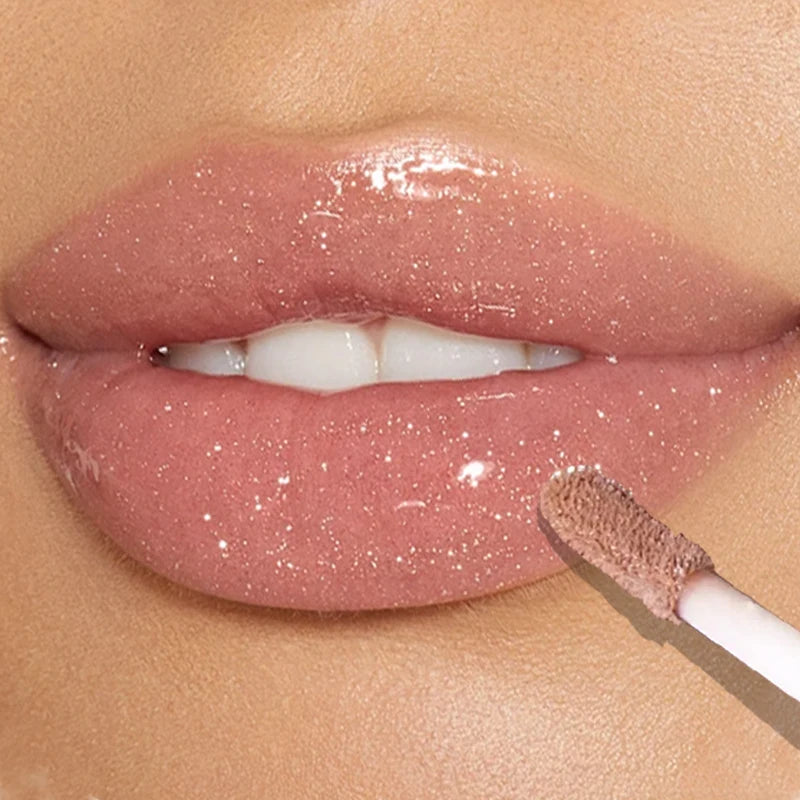 Glitter Pearlescent Lip Gloss Moisturizing Lasting Non-Stick Cup Sexy Shimmer Shine Red Liquid Lipsticks