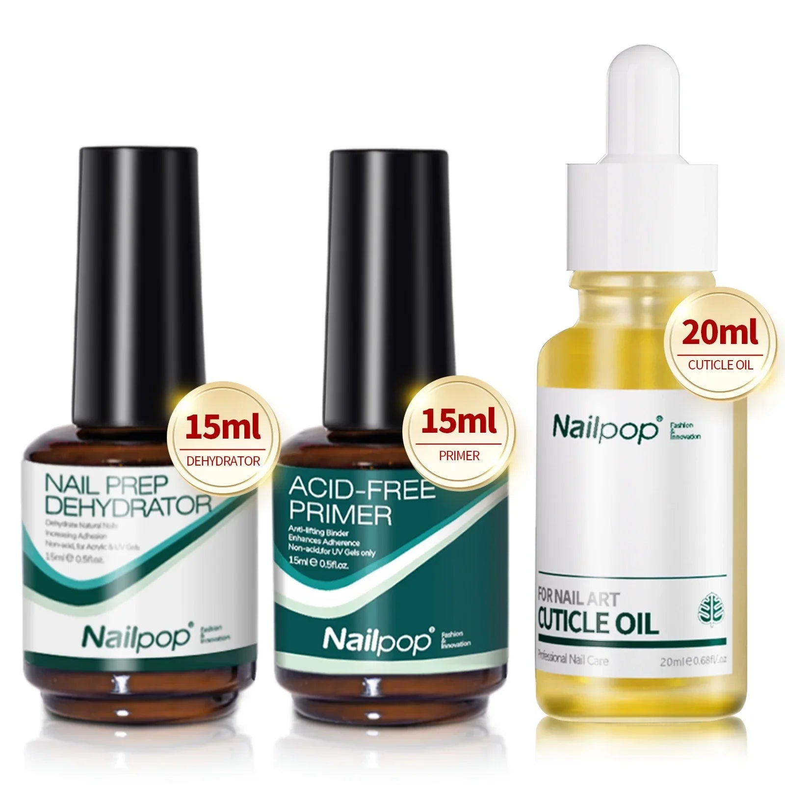 Nail Dehydrator and Primer Acid Free Natural Nail Prep for Acrylic and UV Gel Nail Polish Fast Dry Superior Bonding Set